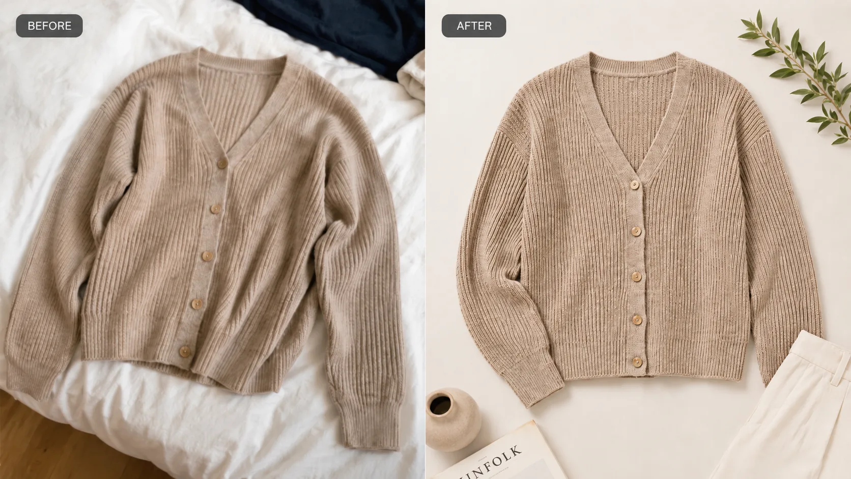 Before / After illustration for 2K vs 4K Product Images for Ecommerce: A Decision Guide for Quality and Cost