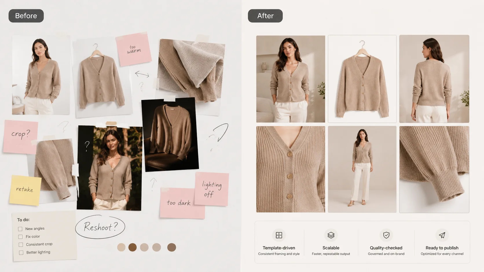 Before / After illustration for AI Ecommerce Image Trends 2026: What High-Performance Teams Are Operationalizing