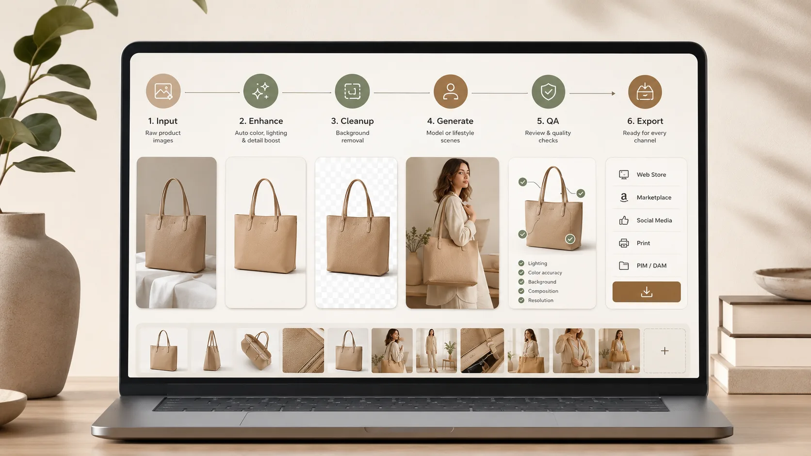 Before / After illustration for Product Update: Morzai Ecommerce Visual Workflow from Input to Export