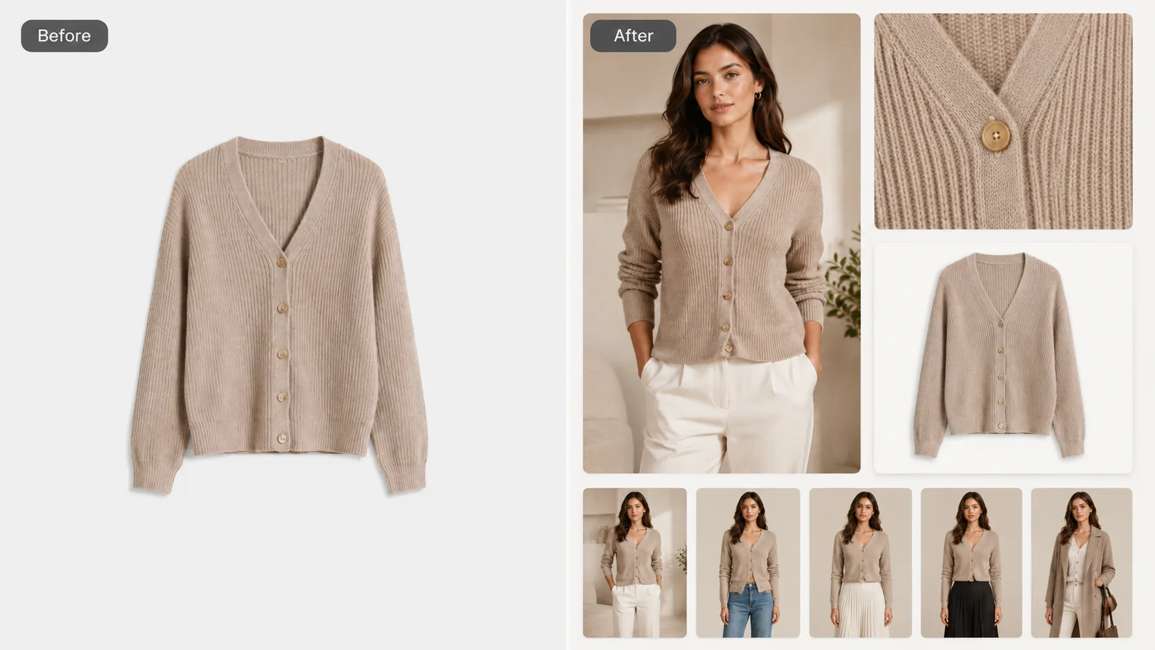 Before / After illustration for Best PDP Gallery Image Order for Conversion in Ecommerce