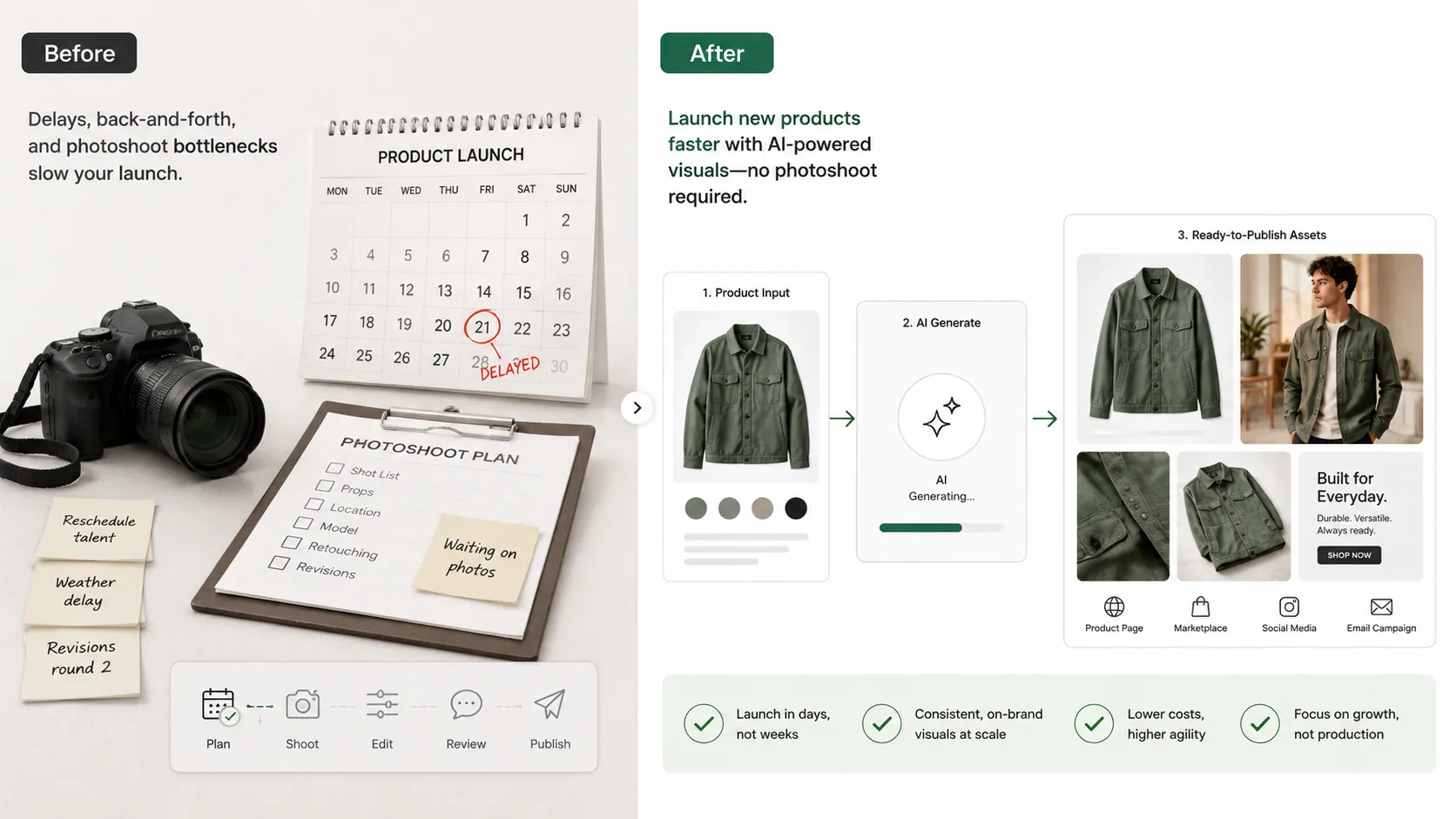How to Launch New Ecommerce Products Faster Without Waiting for a Photoshoot
